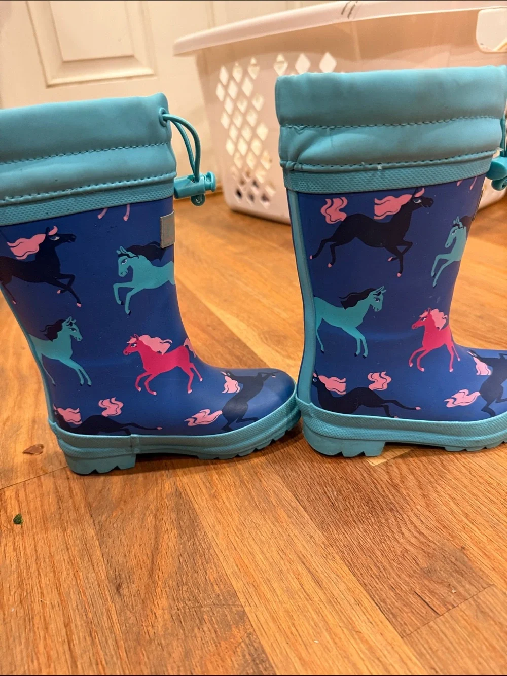 Hatley Blue Unicorn Print Kids Rain Boots